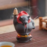 Backflow Incense Burner, Porcelain, handmade, for home and office & durable, 80x75x120mm, Sold By PC