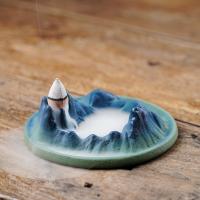 Backflow Incense Burner, Porcelain, handmade, for home and office & durable, 103x40mm, Sold By PC