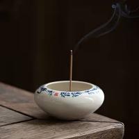 Traditional Ceramic Inserted Burner Incense Seat, White Porcelain, handmade, for home and office & durable & different styles for choice, Sold By PC