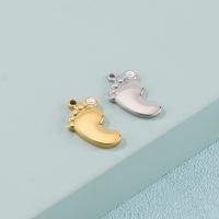 Stainless Steel Pendants 304 Stainless Steel Footprint DIY & with rhinestone Sold By PC