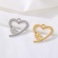 Stainless Steel Heart Pendants, 304 Stainless Steel, DIY, more colors for choice, 28x25mm, Sold By PC