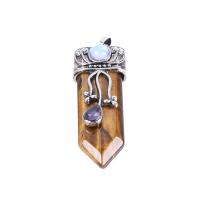 Gemstone Pendants Jewelry Zinc Alloy with Gemstone platinum color plated & Unisex nickel lead & cadmium free Sold By PC