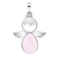 Gemstone Pendants Jewelry Zinc Alloy with Gemstone Angel platinum color plated & for woman nickel lead & cadmium free 42mm Sold By PC