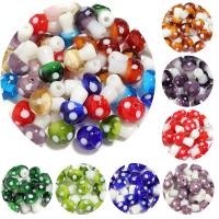 Perles murano faites à la main , chalumeau, champignon, DIY, plus de couleurs à choisir, 16x12mm, Trou:Environ 1.5mm, 10PC/sac, Vendu par sac