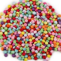 Volltonfarbe Acryl Perlen, flache Runde, DIY, keine, 7x3mm, Bohrung:ca. 1.5mm, 100PCs/Tasche, verkauft von Tasche