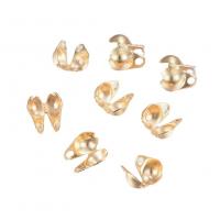 Pointes de perles en acier inoxydable , Acier inoxydable 304, Rond, Placage de couleur d'or, DIY, doré, 6x4x3mm, Trou:Environ 1mm, Diamètre intérieur:Environ 3.5mm, 20PC/sac, Vendu par sac