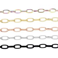 Stainless Steel Oval Chain, 304 Stainless Steel, Vacuum Ion Plating, DIY, more colors for choice, 5mm, 10m/Spool, Sold By Spool