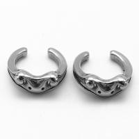 316 Stainless Steel Earring Cuff, vintage & Unisex & blacken, 13.70x13.50x3.90mm, Sold By Pair