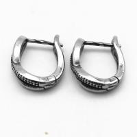 Stainless Steel Huggie Hoop Earring, 316 Stainless Steel, vintage & Unisex & blacken, 17x13.60x2.50mm, Sold By Pair