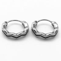 Stainless Steel Huggie Hoop Earring, 316 Stainless Steel, vintage & Unisex & blacken, 14.50x15.30x4mm, Sold By Pair