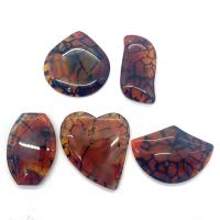 Agate Jewelry Pendants Dragon Veins Agate random style & 5 pieces & DIY 35x45- Sold By Set