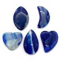 Lace Agate Pendants, random style & 5 pieces & DIY, dark blue, 35x45-25x55mm, 5PCs/Set, Sold By Set