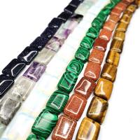 Mixed Gemstone Beads, Rectangle, DIY & different materials for choice, more colors for choice, 13x18x6mm, Approx 22PCs/Strand, Sold By Strand
