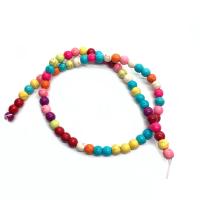 Sintetička Tirkizna Perla, Krug, možete DIY & različite veličine za izbor, miješana boja, Prodano Per Približno 14.96 inčni Strand