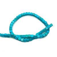 Sintetička Tirkizna Perla, Trg, možete DIY & različite veličine za izbor, plav, Prodano Per Približno 14.96 inčni Strand