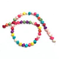Synthetische Türkis Perle, Quadrat, DIY & verschiedene Größen vorhanden, gemischte Farben, verkauft per ca. 14.96 ZollInch Strang