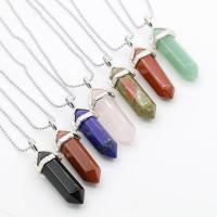 Natural Gemstone Necklace, Tibetan Style, with Gemstone, different materials for choice & for woman, nickel, lead & cadmium free, 38x8mm, Sold Per Approx 17.72 Inch Strand