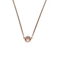 Brass Necklace plated for woman & with rhinestone 9mm Length Approx 20.86 Inch Sold By PC
