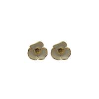 Brass Stud Earring, Flower, gold color plated, for woman & enamel, more colors for choice, 15mm, Sold By PC