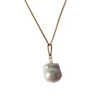 Collier en perles d'eau douce Pull, laiton, avec perle d'eau douce cultivée, Placage de couleur d'or, bijoux de mode & pour femme, 45mm, Longueur:57 cm, Vendu par PC
