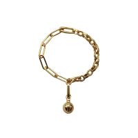 Brass Narukvice, Mesing, zlatna boja pozlaćen, modni nakit & za žene, 190mm, Prodano By PC