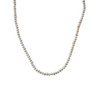 Freshwater Pearl Brass Chain Necklace, cobre, with Pérolas de água doce, cromado de cor dourada, joias de moda & para mulher, comprimento Aprox 36-42 cm, vendido por PC