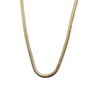 Collar de cadena de latón, metal, chapado en oro real, Joyería & para mujer, 470mm, Vendido por UD