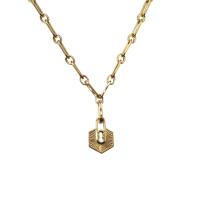 Messing Halskette, goldfarben plattiert, verschiedene Stile für Wahl & für Frau, 40mm, Länge:ca. 19.2 ZollInch, verkauft von PC