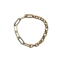 Brass Bracelet & Bangle gold color plated fashion jewelry & for woman 190mm Sold By PC