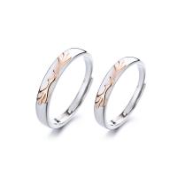 Couple Finger Rings, 925 Sterling Silver, plated, fashion jewelry & for woman, Sold By PC