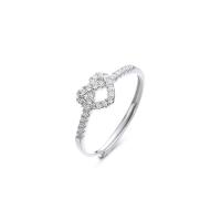 Cubic Zirconia Micro Pave 925 Sterling Silver Rings, plated, Adjustable & micro pave cubic zirconia & for woman, more colors for choice, Sold By PC