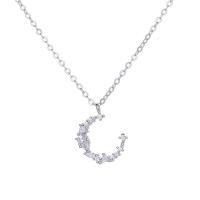Cubic Zircon Micro Pave 925 Sterling Silver Necklace plated for woman & with cubic zirconia 14mm Length Approx 17.7 Inch Sold By PC