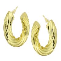 Brass Stud Earring, gold color plated, for woman, 35.50x35.50x5mm, Sold By Pair