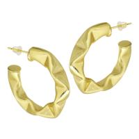 Brass Stud Earring, gold color plated, for woman, 30x30x7mm, Sold By Pair