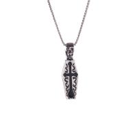 Stainless Steel Sweater Chain Necklace, 304 Stainless Steel Chain, with Tibetan Style pendant, plated, for man, 17x60mm, Length:Approx 27.56 Inch, Sold By PC