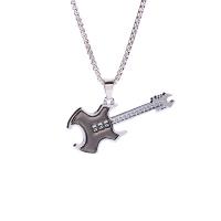 Tibetan Style Sweater Chain Necklace, 304 Stainless Steel Chain, with Tibetan Style pendant, Guitar, different styles for choice & for man, more colors for choice, Length:Approx 27.56 Inch, Sold By PC