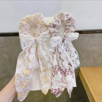 Hair Scrunchies, Organza, with Lace, handmade, for woman, more colors for choice, 120mm, Sold By PC