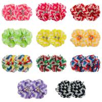 Hair Accessories DIY Findings, Chiffon, with rhinestone, more colors for choice, 50mm, Sold By PC