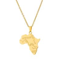 Stainless Steel Jewelry Necklace 304 Stainless Steel Map Vacuum Ion Plating fashion jewelry & Unisex Length Approx 19.69 Inch Sold By PC