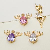 Cubic Zirconia Brass Pendants high quality plated DIY & micro pave cubic zirconia nickel lead & cadmium free Sold By PC