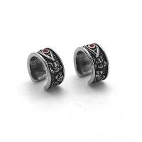 316 Stainless Steel Earring Cuff vintage & Unisex & with rhinestone & blacken Sold By Pair