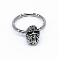 316 Stainless Steel Finger Ring, Skull, vintage & Unisex & different size for choice, original color, Sold By PC