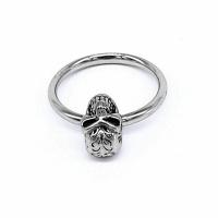 Prst prsten od inoxa, 316 nehrđajućeg čelika, Lobanja, Berba & bez spolne razlike & različite veličine za izbor, izvorna boja, Prodano By PC