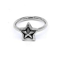 316 Stainless Steel Finger Ring Star vintage & Unisex original color Sold By PC