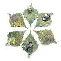 Resin Zink Alloy Halsband, med Freshwater Pearl & Naturliga Quartz & Harts, Leaf, guldfärg pläterade, DIY & olika stilar för val, 45x72mm, Säljs av PC