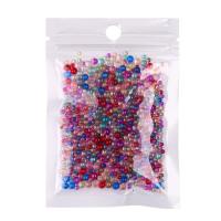 Transparent Glass Seed Beads Glass Beads Round colorful plated DIY & no hole nickel lead & cadmium free 2-3.5mm Sold By Bag