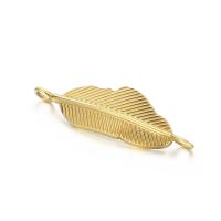 Stainless Steel Connector 304 Stainless Steel Feather DIY golden Sold By PC