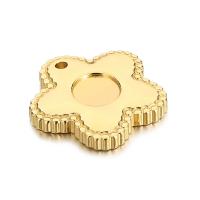 Stainless Steel Flower Pendant 304 Stainless Steel DIY golden 18mm Sold By PC