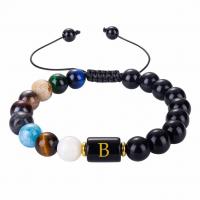 Gemstone Bracelets Obsidian with Knot Cord & Gemstone with 1.97inch extender chain handmade Unisex nickel lead & cadmium free 9mm Length Approx 7.09 Inch Sold By PC