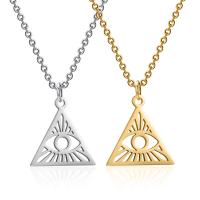 Stainless Steel Jewelry Necklace, 304 Stainless Steel, with 1.97inch extender chain, Triangle, Vacuum Ion Plating, fashion jewelry & for woman & hollow, more colors for choice, 19mm, Length:Approx 15.75 Inch, Sold By PC